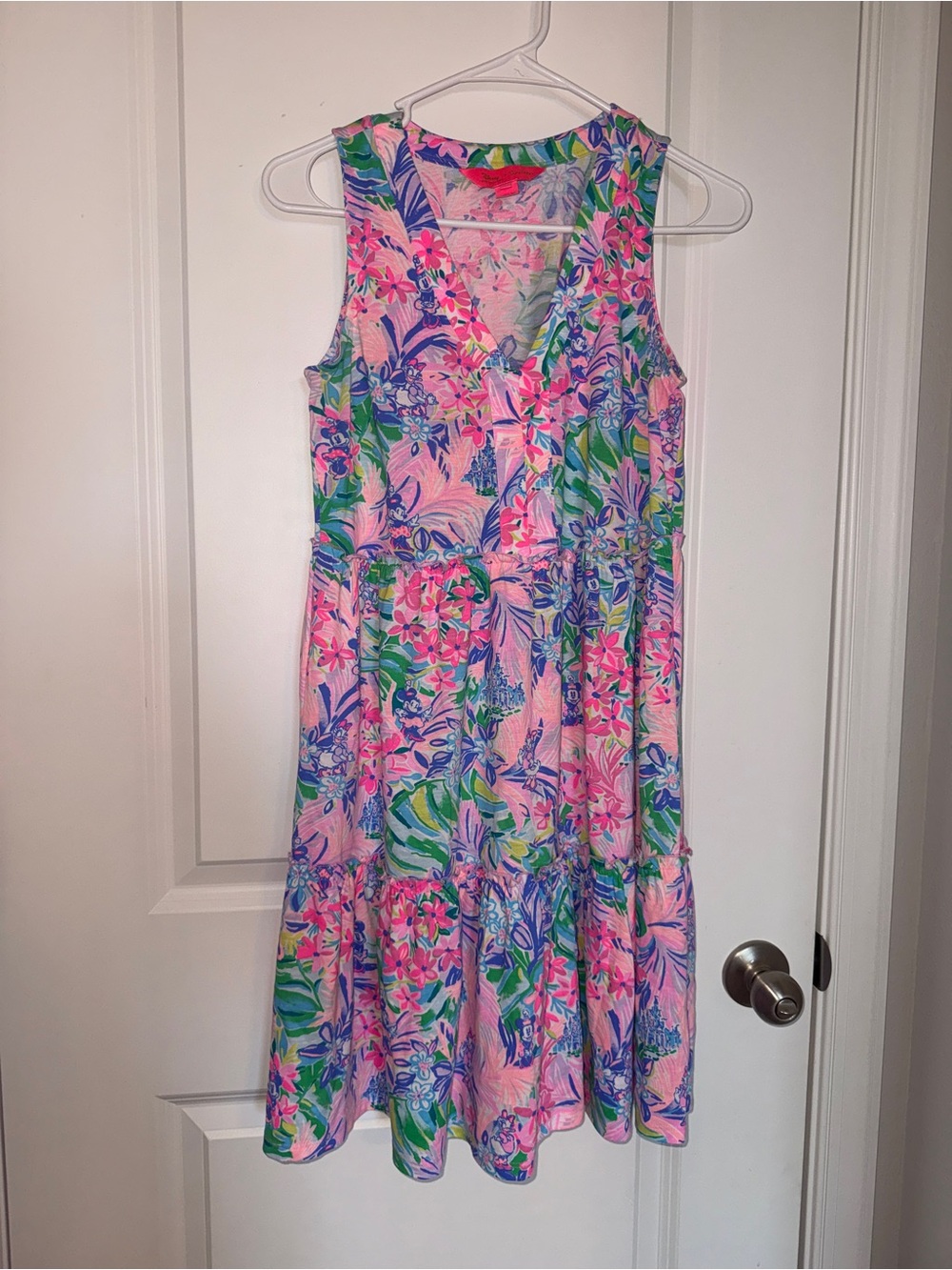 Lilly Pulitzer Disney Collab Floral Dress in Pink, Blue & Green XXS Runs Big